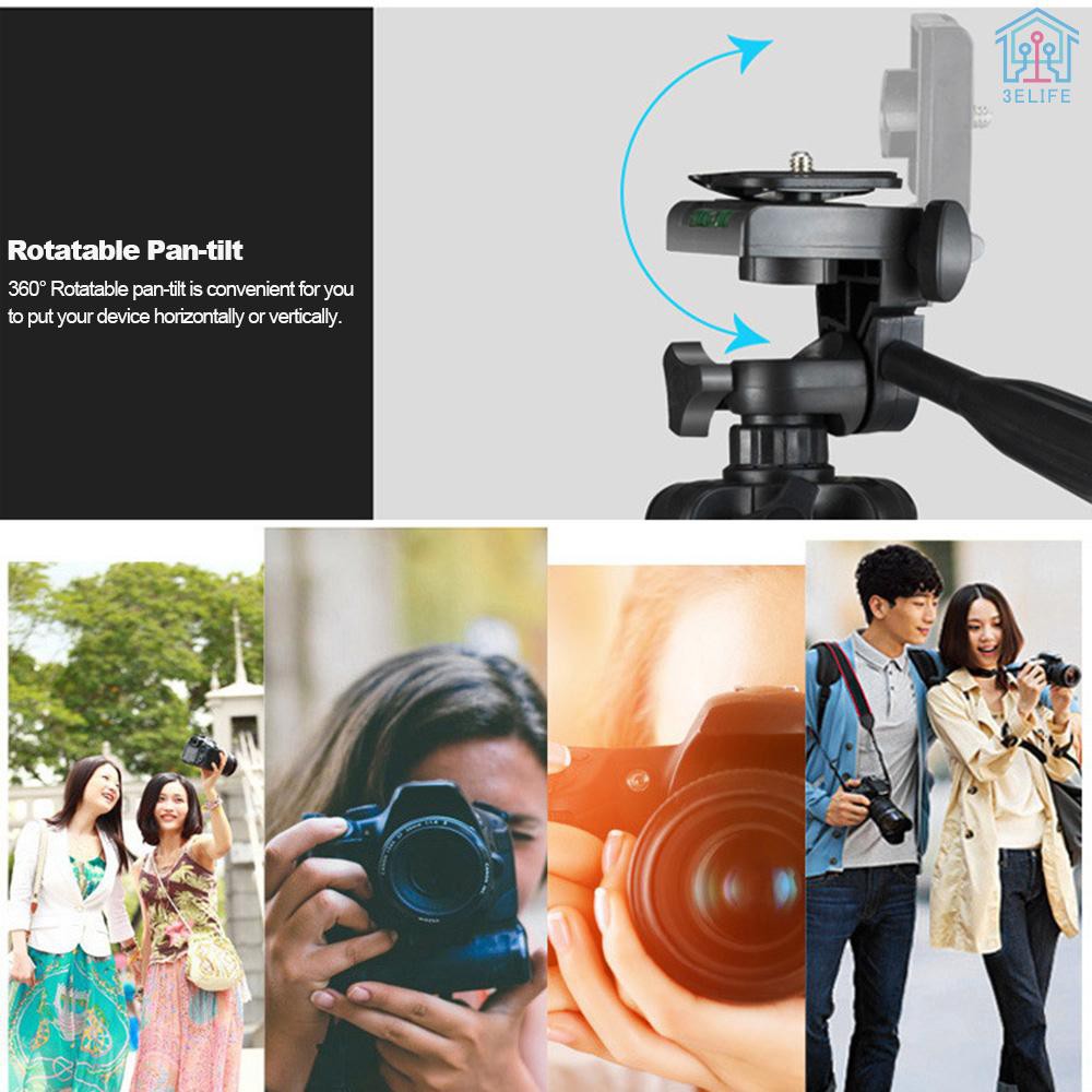 【E&amp;V】STB-3110 35-102cm Aluminum Alloy Tripod Portable Lightweight Travel 3-sections Stand w/Phone Holder 1/4