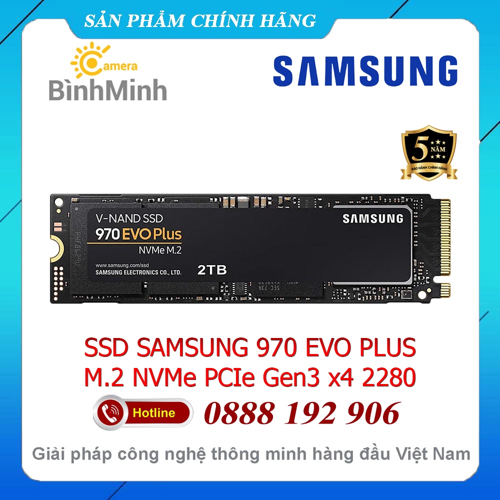 Ổ Cứng SSD 1TB 2TB Samsung 970 Evo Plus M2 NVMe PCIe Gen3 x4 2280 MZ-V7S1T0BW MZ-V7S2T0BW - BH 5 Năm