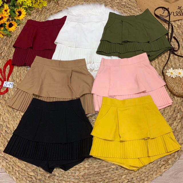 Quần váy 2 tầng dập ly hàng đẹp