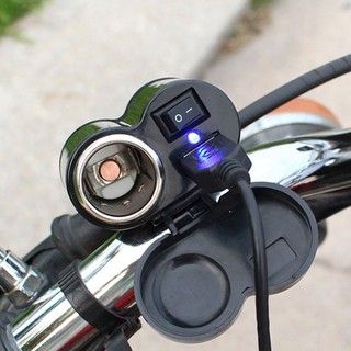 Sạc USB xe máy kèm cổng mồi thuốc mini