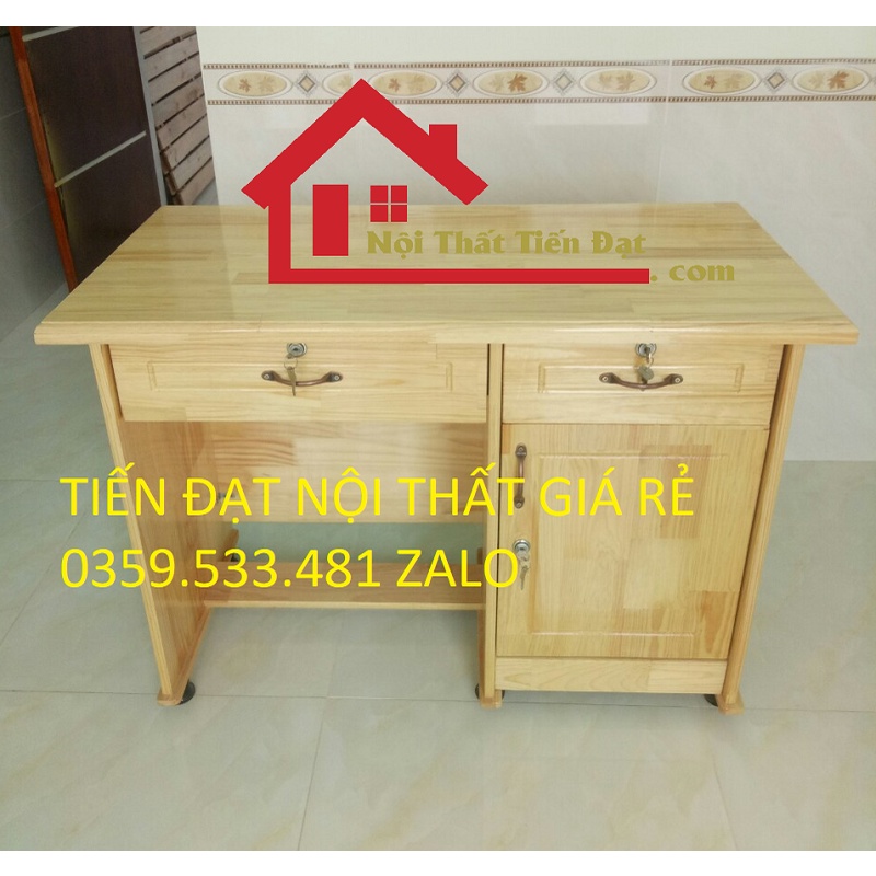 Bàn làm việc, bàn học gỗ Thông tự nhiên cao cấp Bền Màu MỚI 100% Giá tận xưởng Freeship HCM