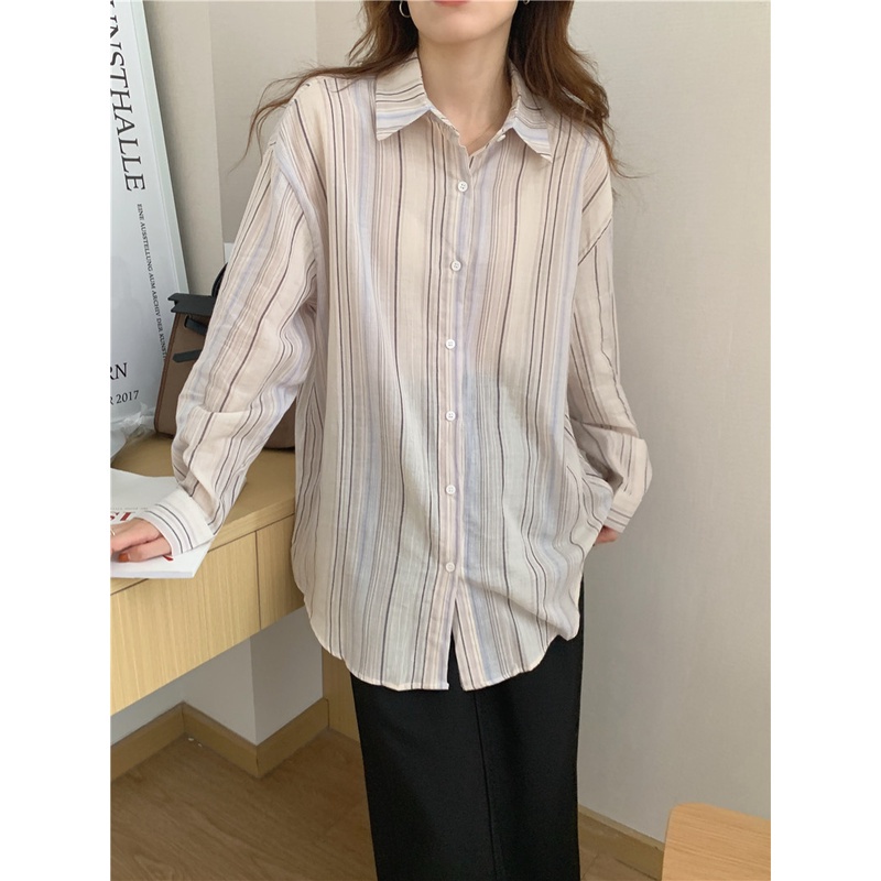 Áo Sơ Mi Cổ Polo Tay Dài Kẻ Sọc 45985