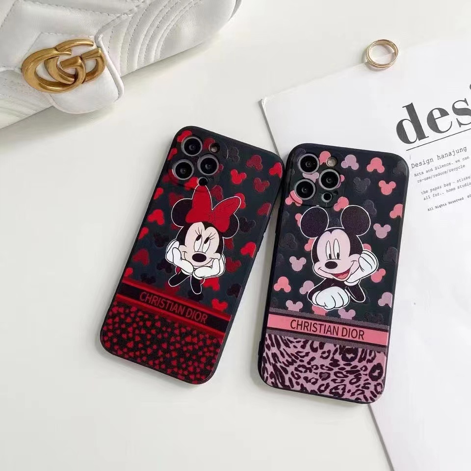 Ốp Điện Thoại silicon Dẻo Viền Vuông In Hình Mickey Sang Trọng Cho iPhone 14 13 12 11 Pro Max X Xs Xr 7 8 Plus