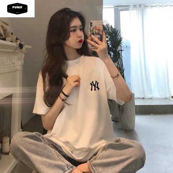 Áo Thun Tay Lỡ Nam Nữ PuniF Trắng Tinh Khôi Dáng Unisex Shopee Form Rộng Big Size 100kg 100Cotton