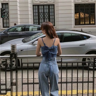 Set áo croptop và áo len hai dây