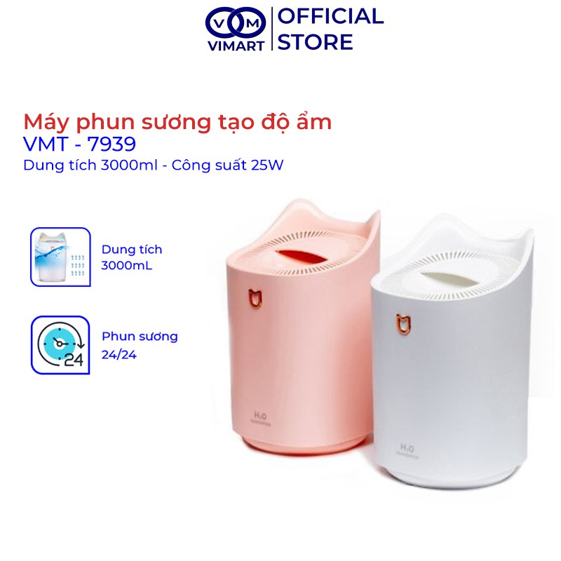 Máy phun sương tạo độ ẩm [Sẵn Hàng] Máy tạo ẩm không khí, khuếch tán tinh dầu_vimart