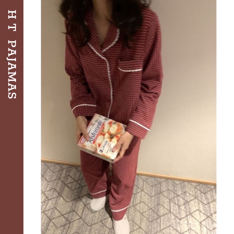 ORDER_ Bộ Ngủ Caro Đỏ Tiểu Thư N104