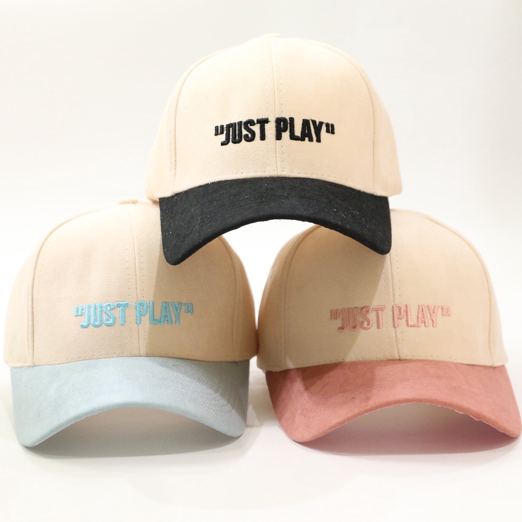 Mũ lưỡi trai ❤️ Nón kết thêu chữ Just play chất nhung mịn form unisex phong cách Ulzzang Thời trang AROMA siêu hot