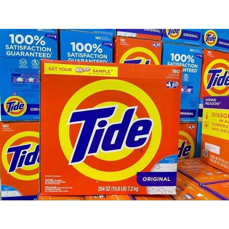 Thùng 7.2kg BỘT GIẶT TIDE ORIGINAL ,OXI BOUNCE CỦA MỸ