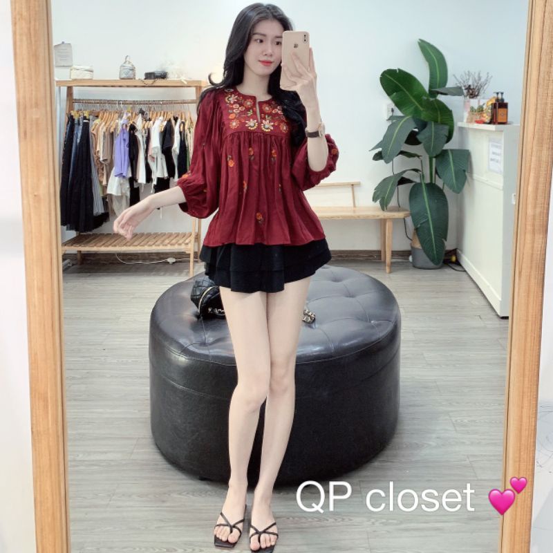 Áo thêu tay bồng