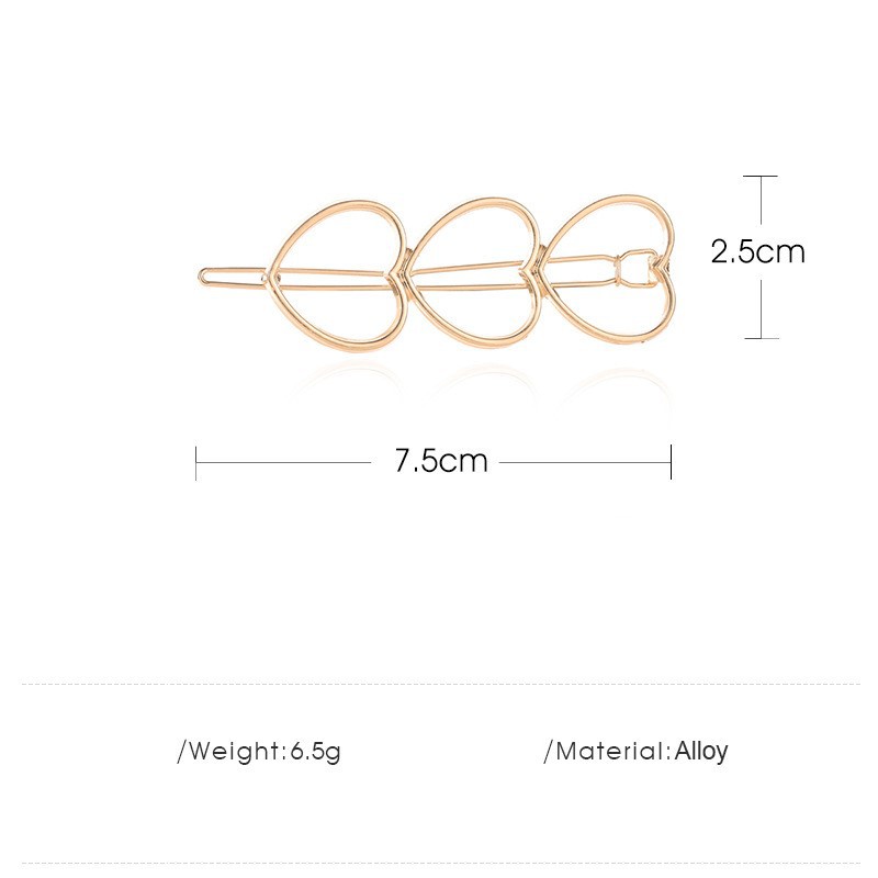 Kẹp tóc kim loại hình trái tim xinh xắn cho nữ