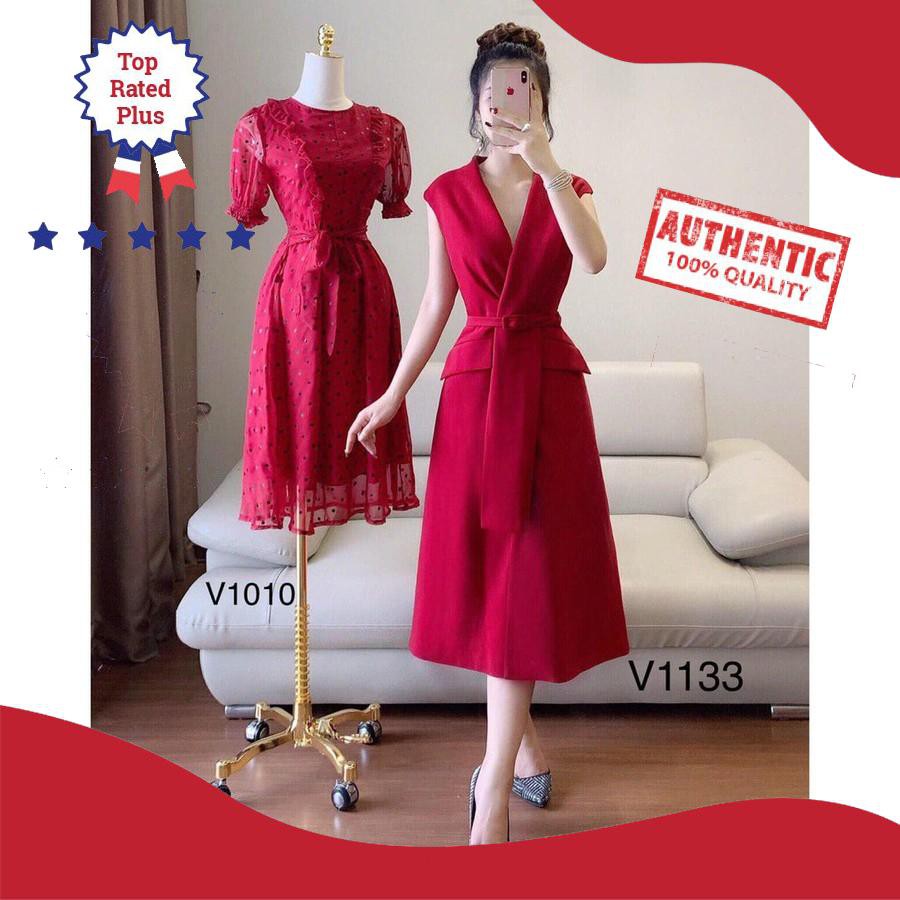 [Sale Dịp Lễ Hội] Đầm đỏ quý phái rực rỡ thời trang thiết kế V1133 -  {ảnh thật shop tự chụp}