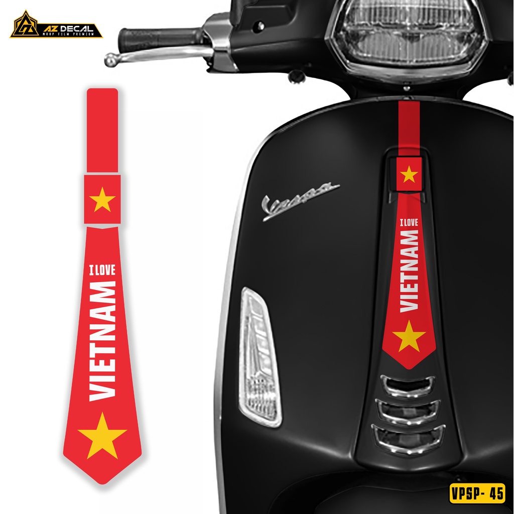 [Mới] Tem Vespa Spint / Primavera Thiết Kế Cà Vạt Việt Nam | VPSP45 | Decal Decan Dán Xe Máy Vespa Hình Dán Độc Đáo