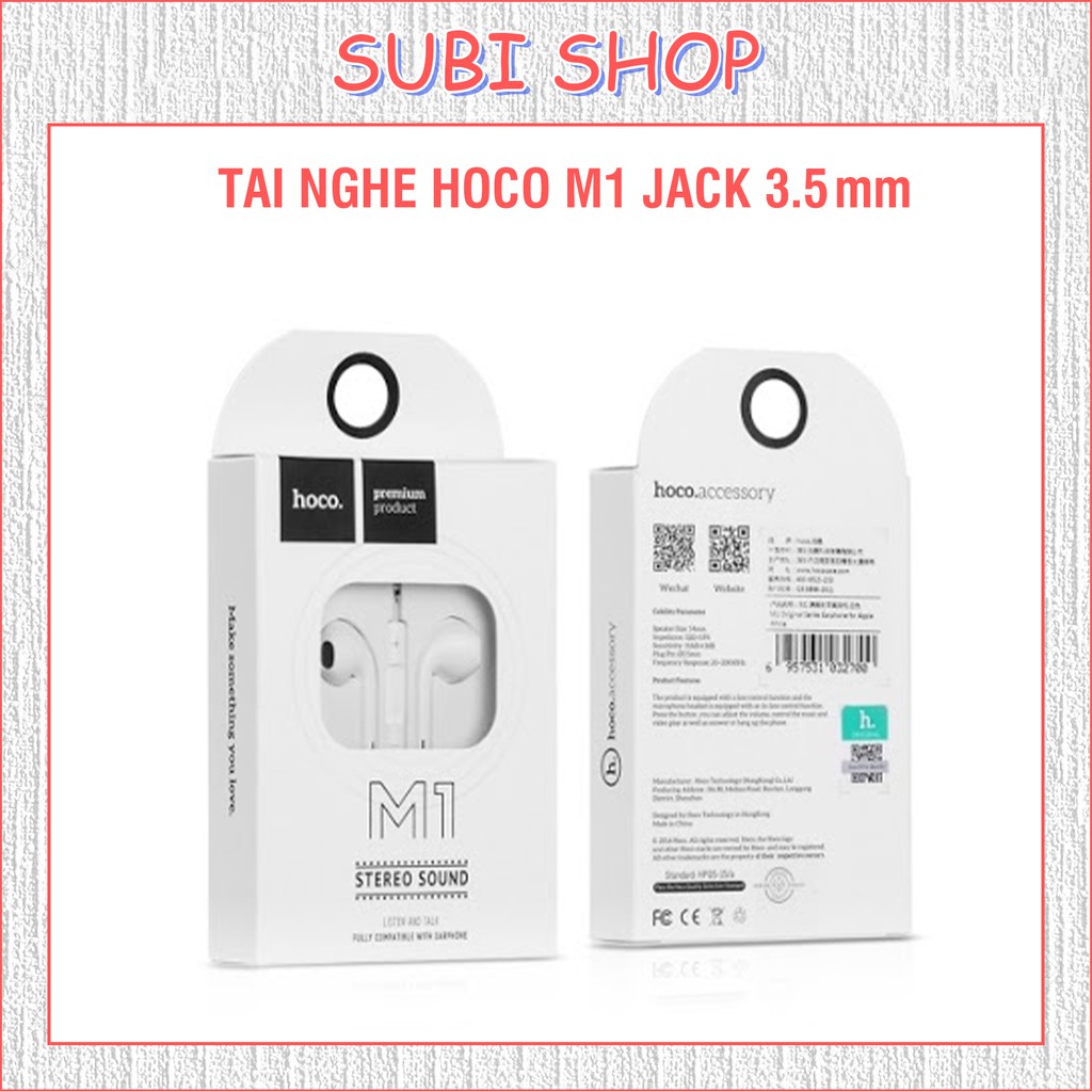 TAI NGHE HOCO M1 NHÉT TAI GIẮC 3.5MM- TAI NGHE NHẠC CÓ DÂY