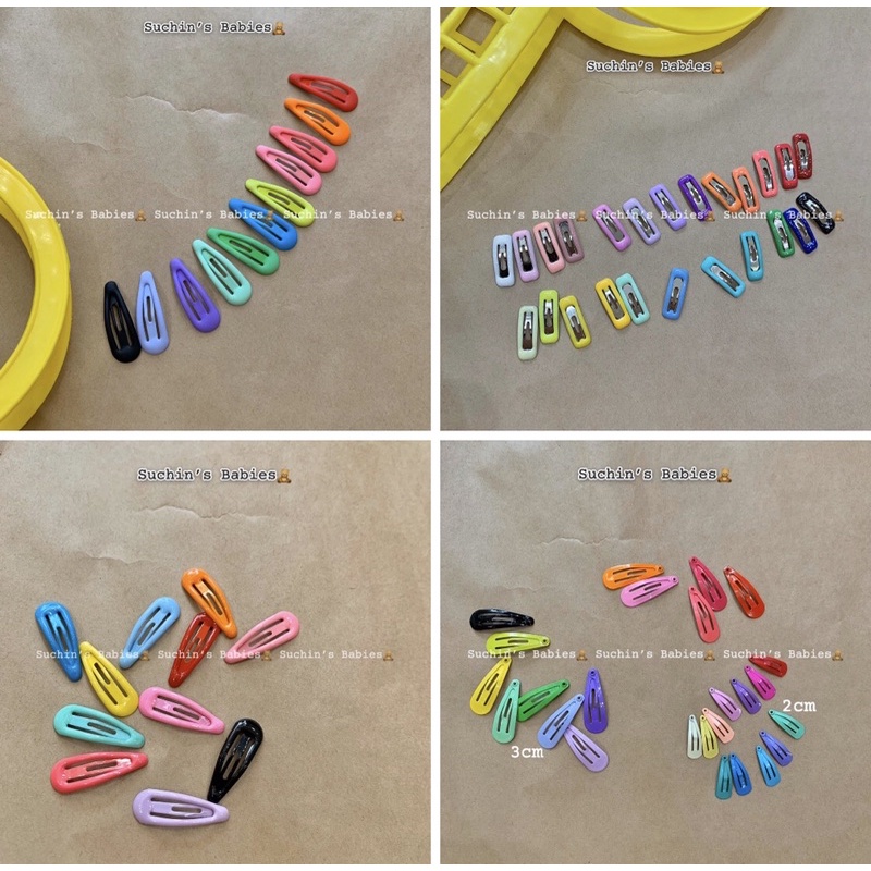 Kẹp tóc mini sắc màu 2cm -3cm cho bé gái Suchin