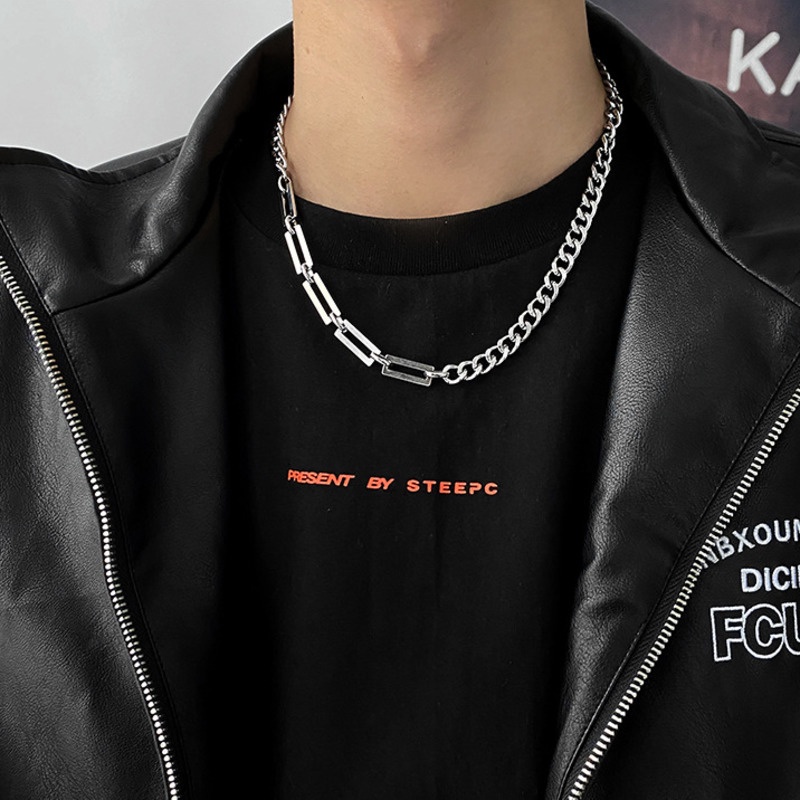 Dây chuyền 19A1545 họa tiết hình học ghép nối phong cách hiphop đường phố hợp thời trang