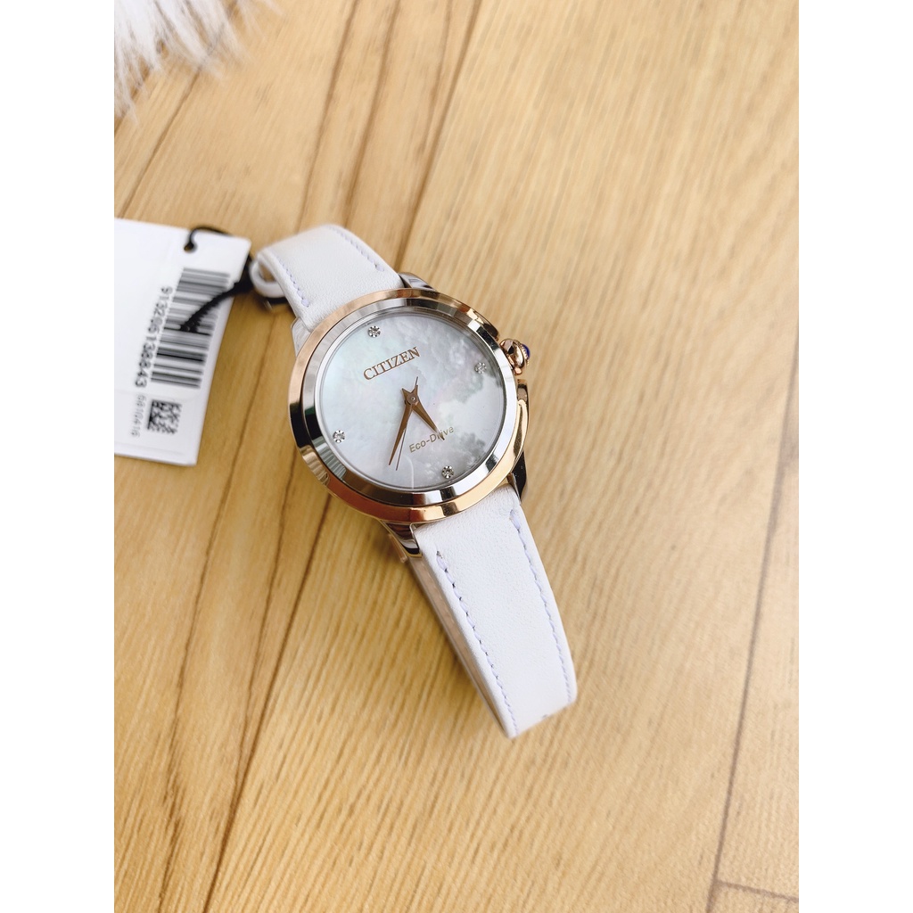 Đồng hồ nữ chính hãng Citizen Ceci Diamond EM0796-08Y - Máy quartz pin năng lượng ánh sáng - Kính cứng