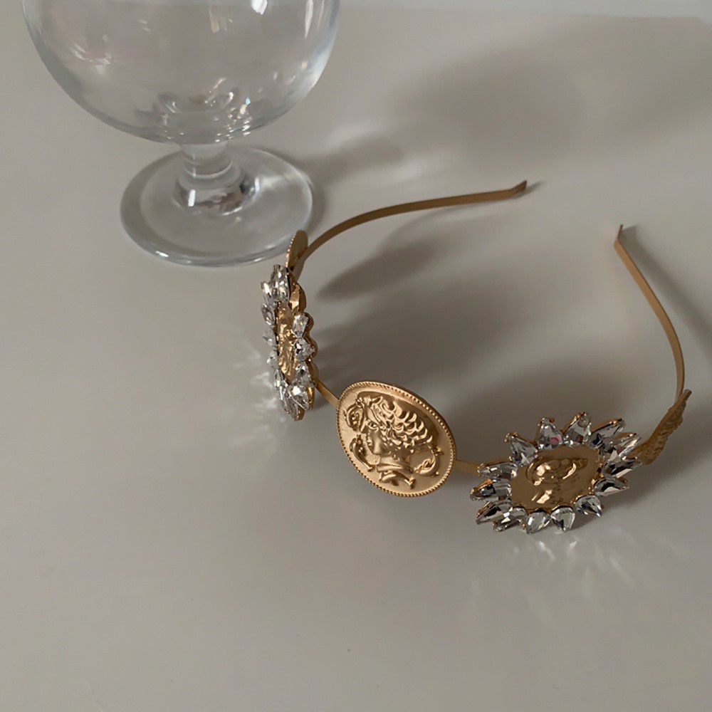 Băng Đô Cài Tóc Bằng Hợp Kim Đính Đá Đơn Giản Thời Trang Hàn Quốc Cho Nữ