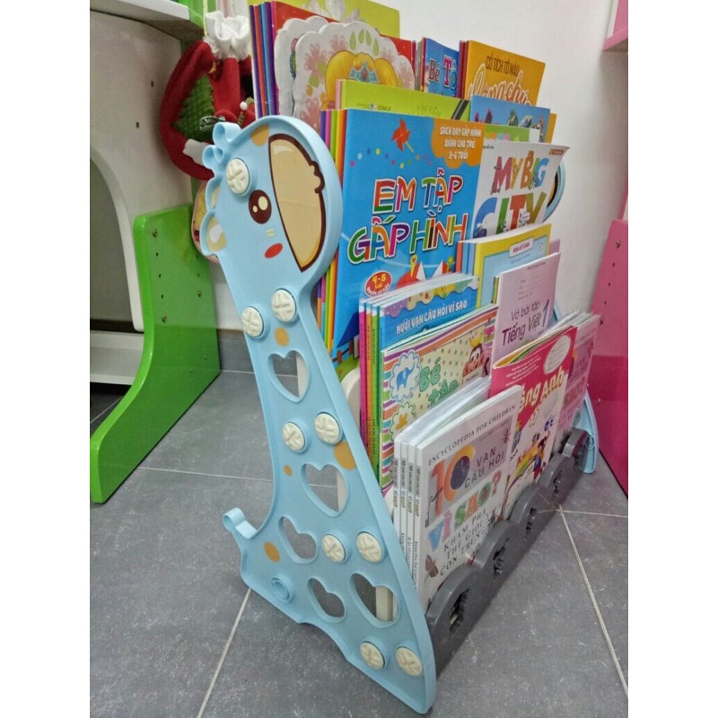 Kệ đựng sách vở đồ chơi hình con hươu cho bé 3/4 tầng bằng nhựa