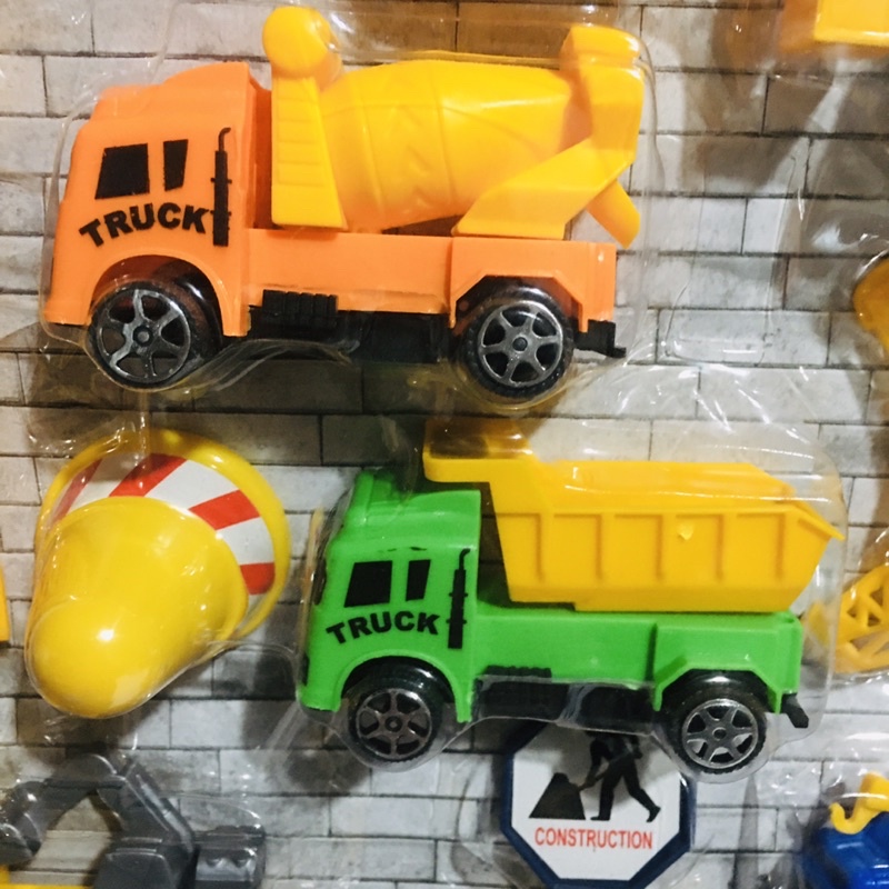 Đồ chơi cho bé, ô tô đồ chơi . Mô hình xe công trường sét 11 chi tiết, màu sắc rõ nét, xe chạy đà