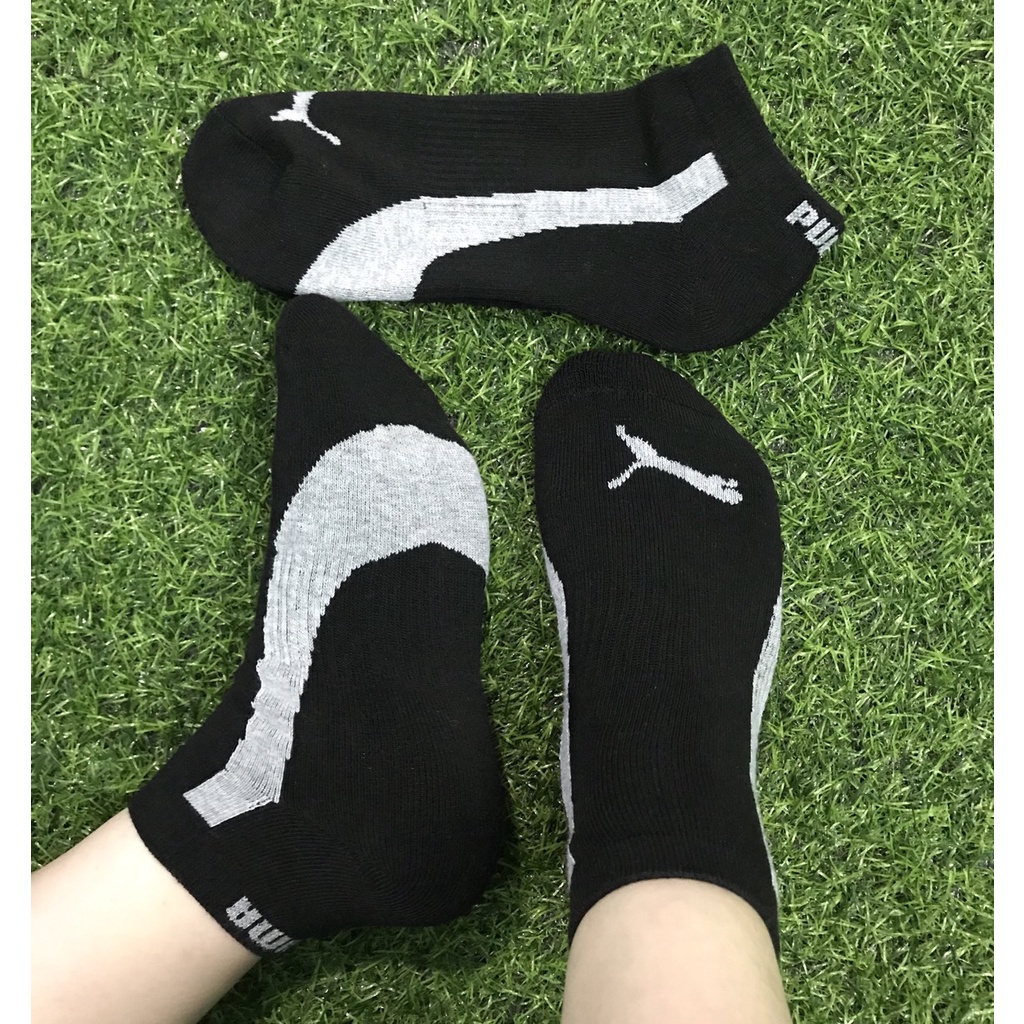 [HÀNG XUẤT XỊN] Tất vớ nam cổ ngắn Puma đệm dày xù, êm chân thoáng khí, kháng khuẩn thấm hút mồ hôi SPORT SOCKS