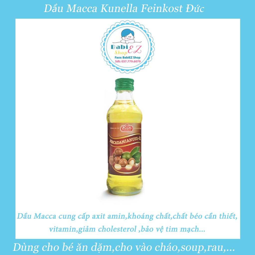 Dầu Macca Kunella Feinkost Đức 100ml cho bé ăn dặm