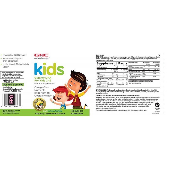 Thực phẩm chức năng cho trẻ từ 2 -12 tuổi GNC KIDS GUMMY MULTIVITAMIN 120 viên