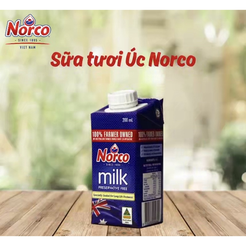 date 2024 thùng 24 hộp 200ml sữa tươi nội địa Úc Norco