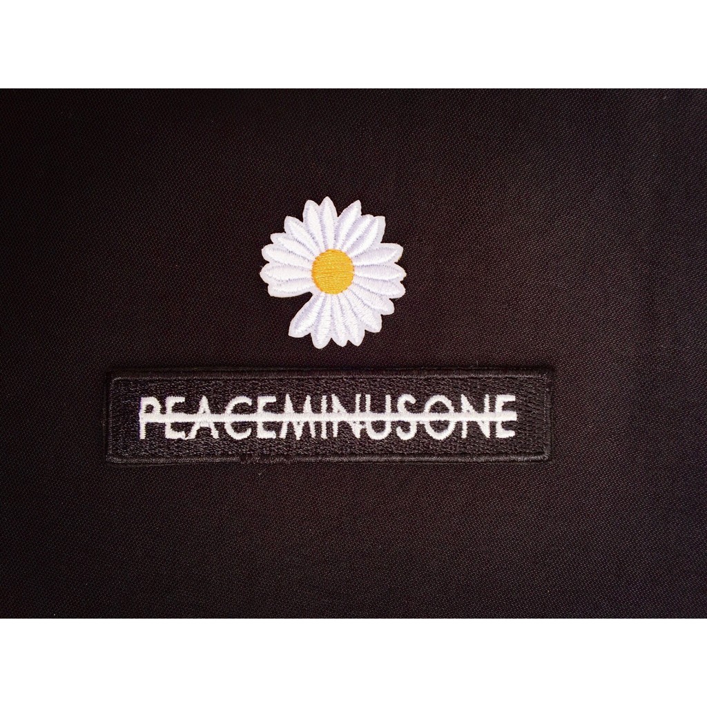 Miếng vải sticker ủi thêu hình hoa cúc hoạ mi daisy logo G-Dragon Peaceminusone, phụ kiện patch vá dán giày paranoise