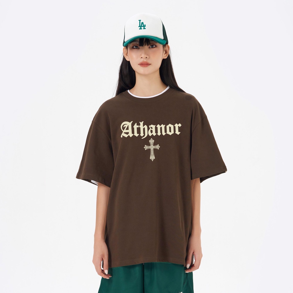 Áo thun local brand ATHANOR phông tay lỡ - form rộng - unisex - họa tiết mẫu thập giá nhiều màu