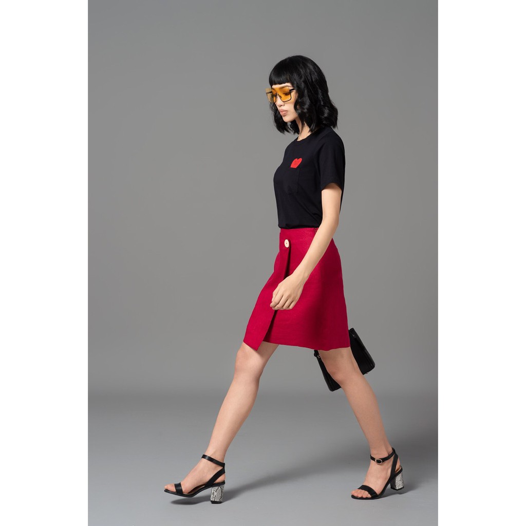 Chân váy Mang0 linen-blend wrap skirt