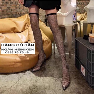 Bốt lưới đính đá siêu lấp lánh