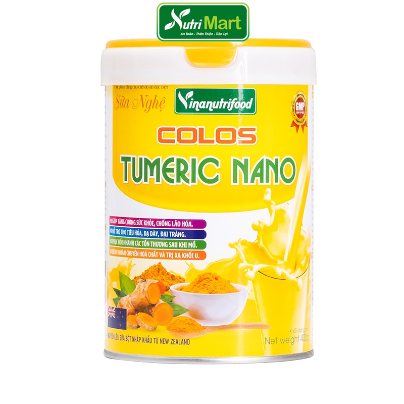 Sữa bột Dùng Cho Chế Độ Ăn Đặc Biệt Sữa Nghệ Colos Tumeric Nano Hộp 900g