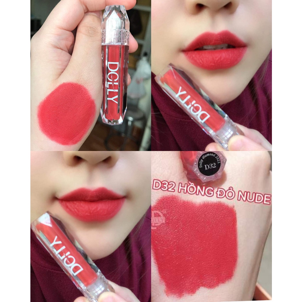 Son Kem Siêu Lì Không Chì Mềm Môi - Son Dolly Diamond Velvet Cao Cấp