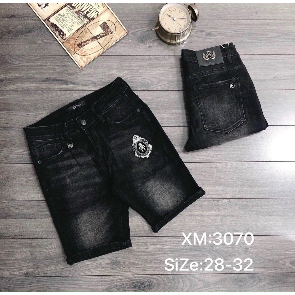 Quần short jean nam in thêu đẳng cấp hàng chuẩn shop