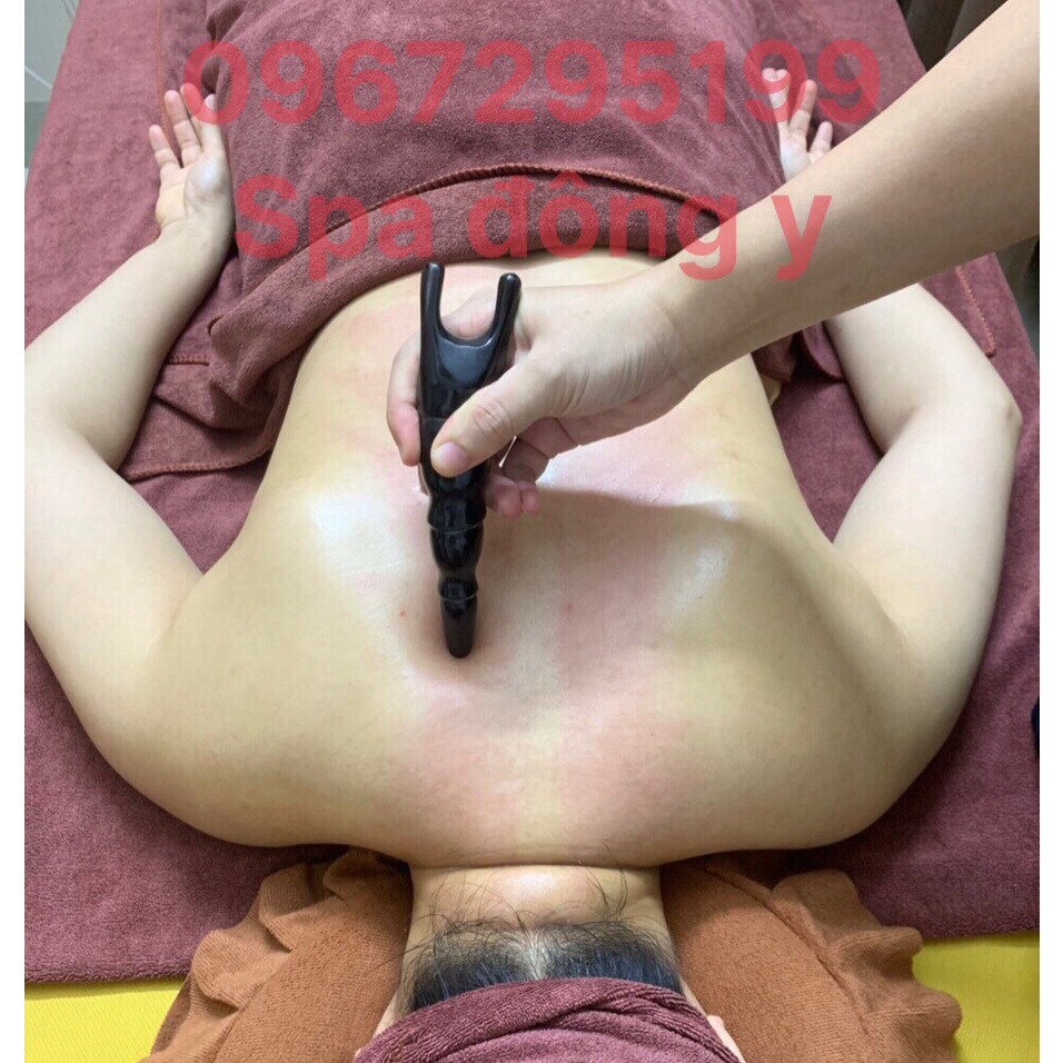 Ấn huyệt massage body, cây cạo gió sừng trâu đen lưu thông khí huyết bài độc cơ thể