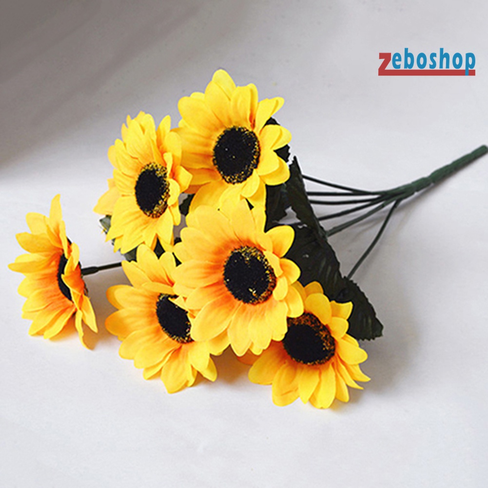 1 Bó 7 Bông Hoa Hướng Dương Giả Bằng Lụa