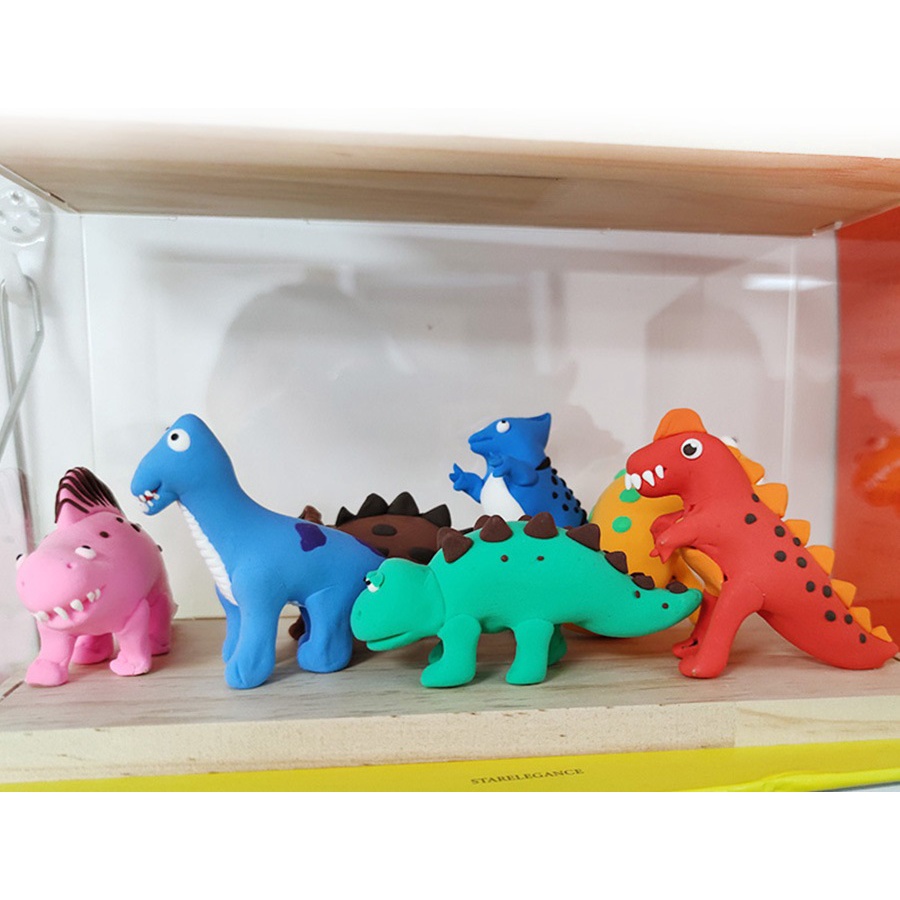 [2 IN 1] Bộ Đồ chơi giáo dục trẻ em khảo cổ khủng long và DIY nặn đất sét tạo hình khủng long Đất sét Nhật tự khô AnToàn