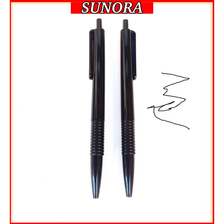 Bút Bi Bấm Mực Đen 1.0mm - Bút Văn Phòng