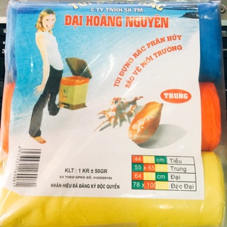 Bao rác cỡ trung ,đại 1kg 3 cuộn đại hoàng nguyên