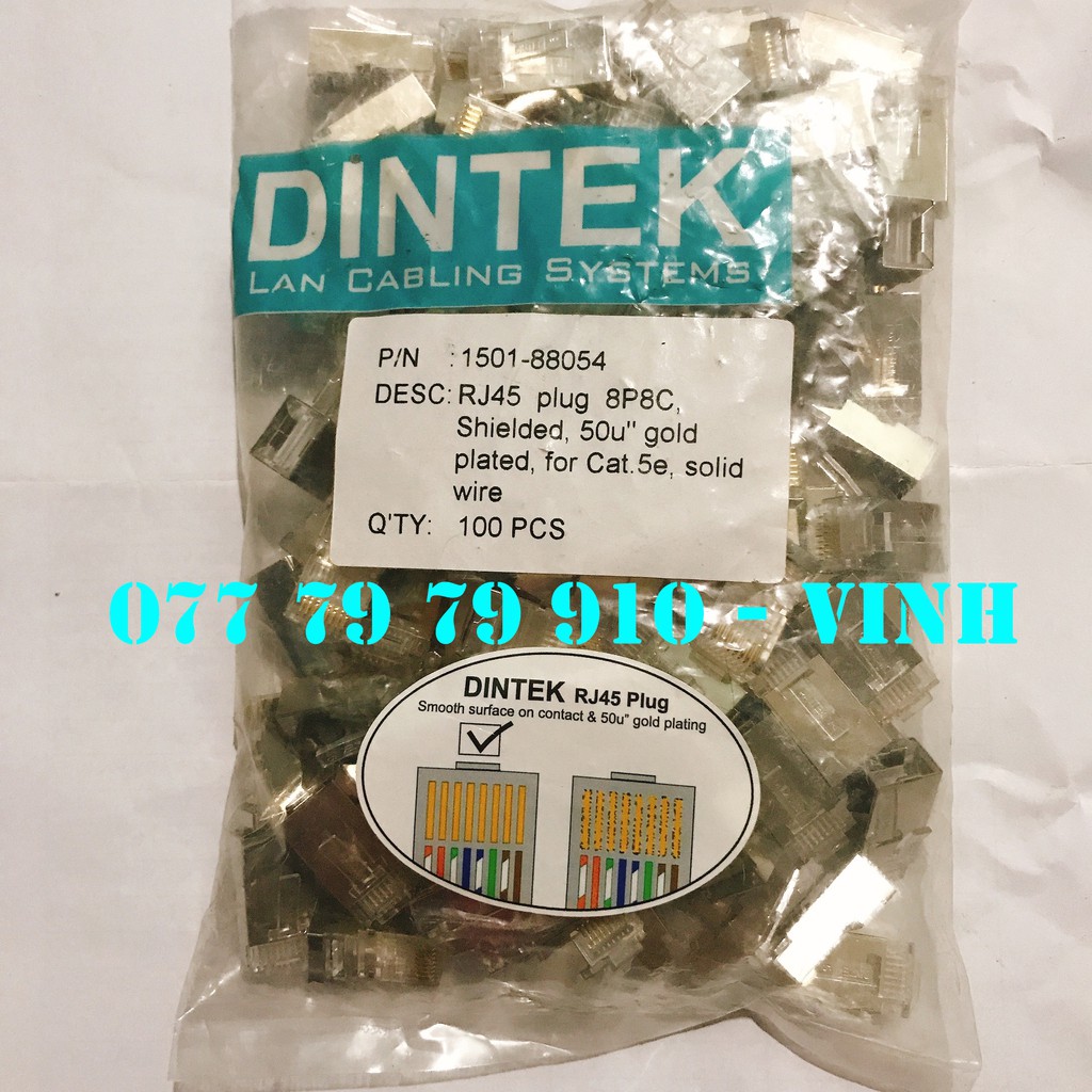 🖥Đầu mạng RJ-45🖥CHÍNH HÃNG 100%🖥BỌC KIM LOẠI CHỐNG NHIỄU - CAT.5e