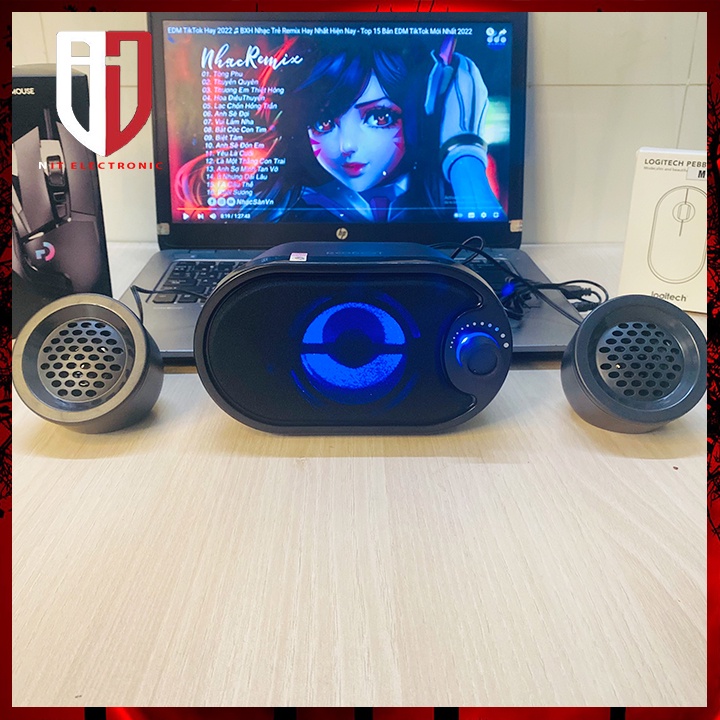 Loa máy tính pc để bàn có dây 2.1 Multimedia RS170 có đèn led loa vi tính gaming