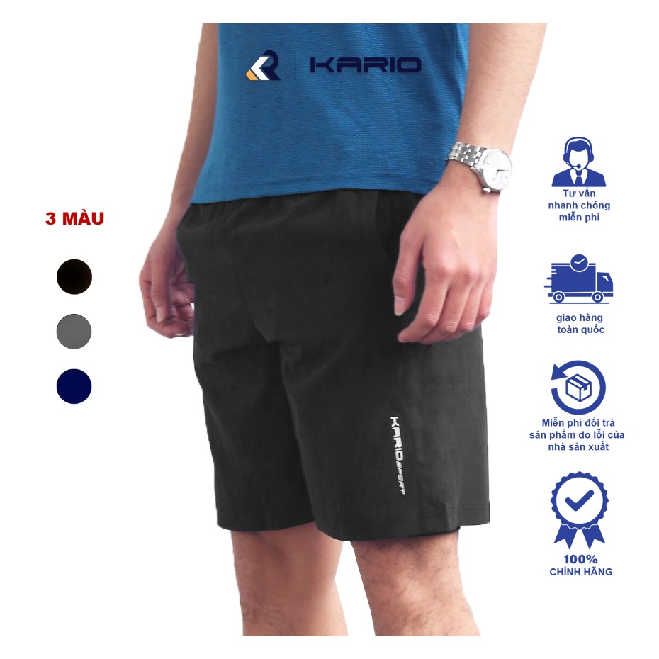 Quần short đùi nam thể thao KARIO Cao Cấp,Trẻ Trung Năng Động, Co Giãn Thoải Mái Vận Động KRS21-01