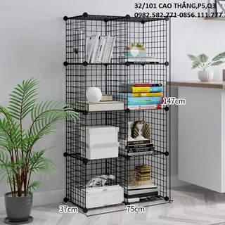 KỆ LƯỚI GHÉP TRANG TRÍ 8 Ô ĐỂ SÁCH, DECOR, TRANG TRÍ NHÀ CỬA ĐA NĂNG