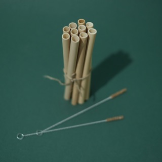 Bộ (5 ống hút tre cỡ lớn +5 cỡ nhỏ)+ cọ rửa+ túi vải đựng