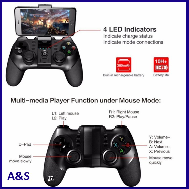 2.4G Wireless Game Handle for Android IOS Gamepad 3 Bluetooth Ipega in1 9076 Joystick