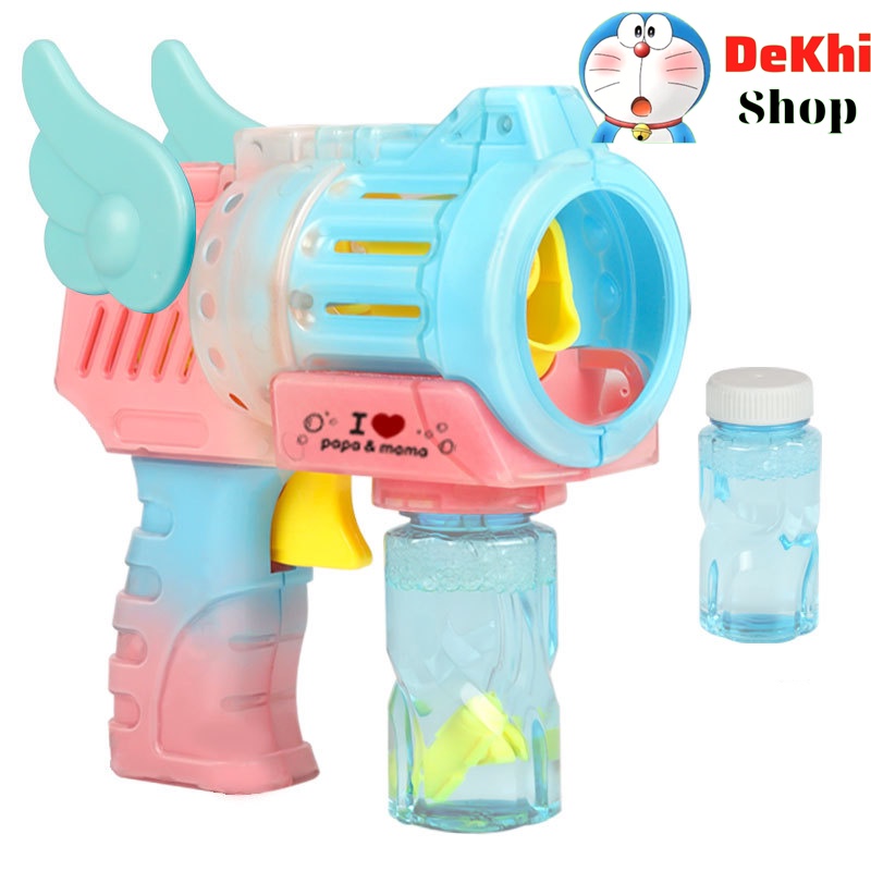 Súng bắn bong bóng xà phòng pikabu sung bong bong cho mẹ và bé vui chơi deco quay tiktok chạy CƠ