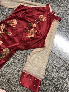Hc- set áo dài cách Tân bigsize- sẵn đỏ