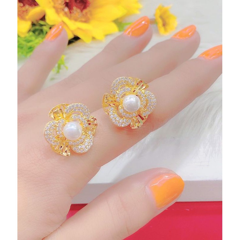 Đôi bông tai nữ mạ vàng 18k phong cách xinh xắn - Mang đi chơi,đi tiệc rất đẹp