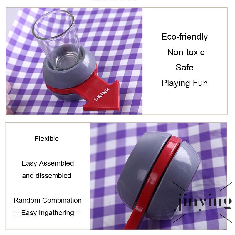 GETNOIVAS Đồ chơi bàn xoay uống rượu siêu thú vị bằng thủy tinh dành cho các bé